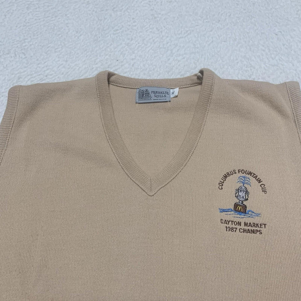 Chaleco VTG 87 McDonald's Fountain Cup Champs para hombre XL Franklin Mills Dayton Mkt