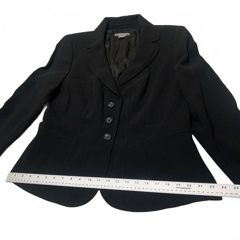 Vintage 90s Ann Taylor Blazer Women’s 14 Black Tailored Career Jacket