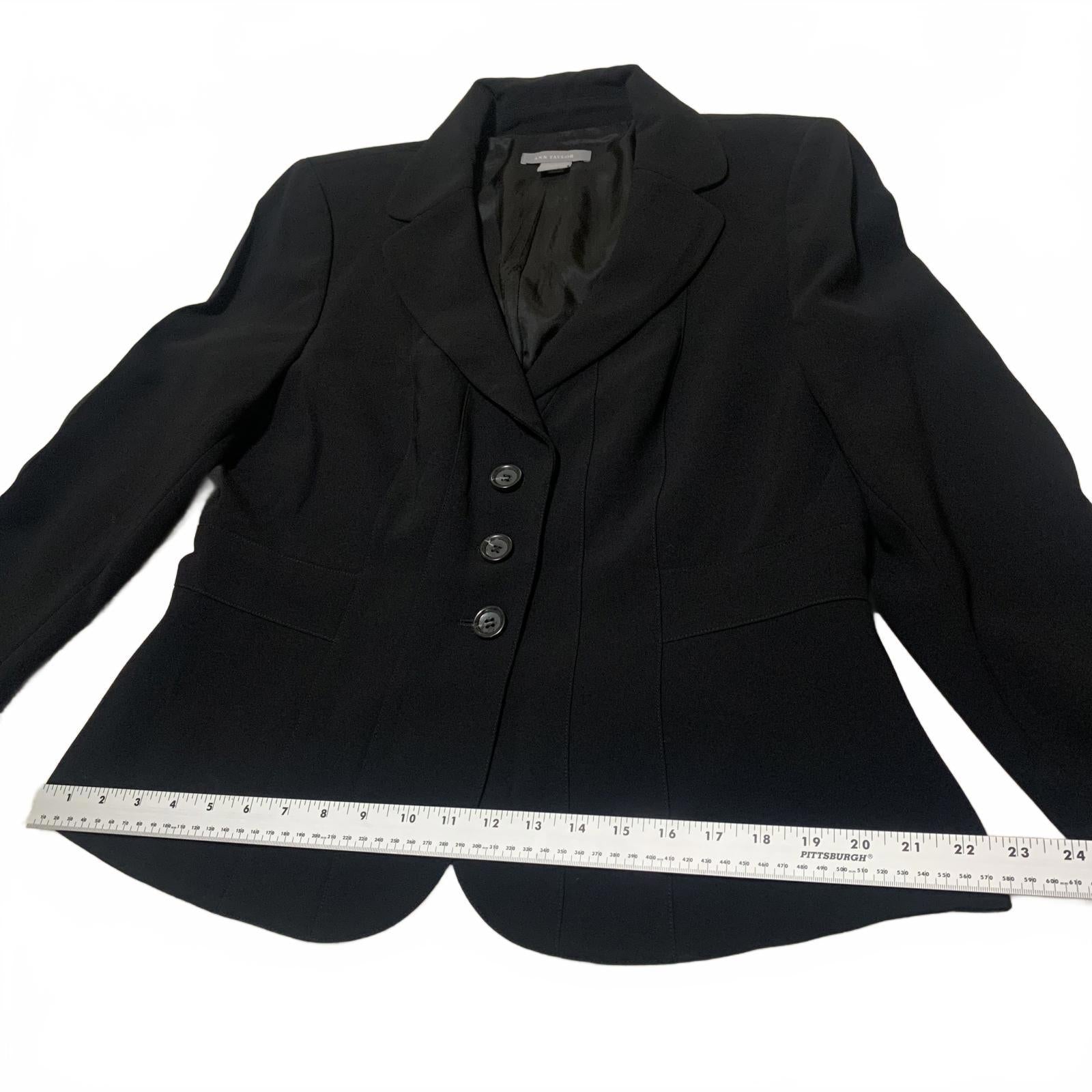 Blazer Ann Taylor vintage de los años 90 para mujer, talla 14, chaqueta de trabajo entallada negra