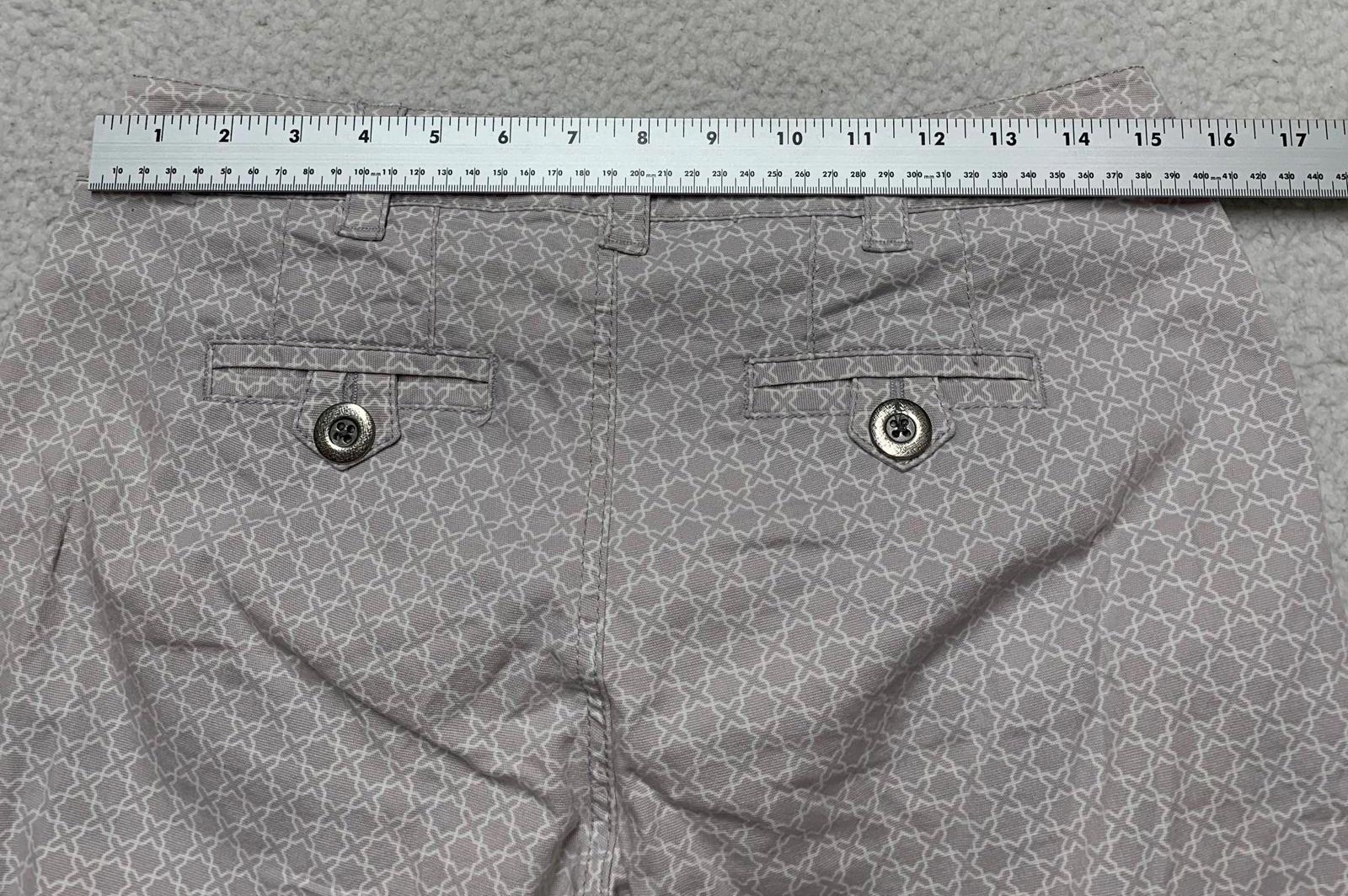 Pantalones capri Idra con diseño geométrico estampado gris, talla 4 para mujer