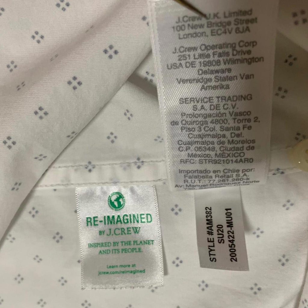 J.Crew Classic Men's Size Small White Button-Up Stretch Shirt