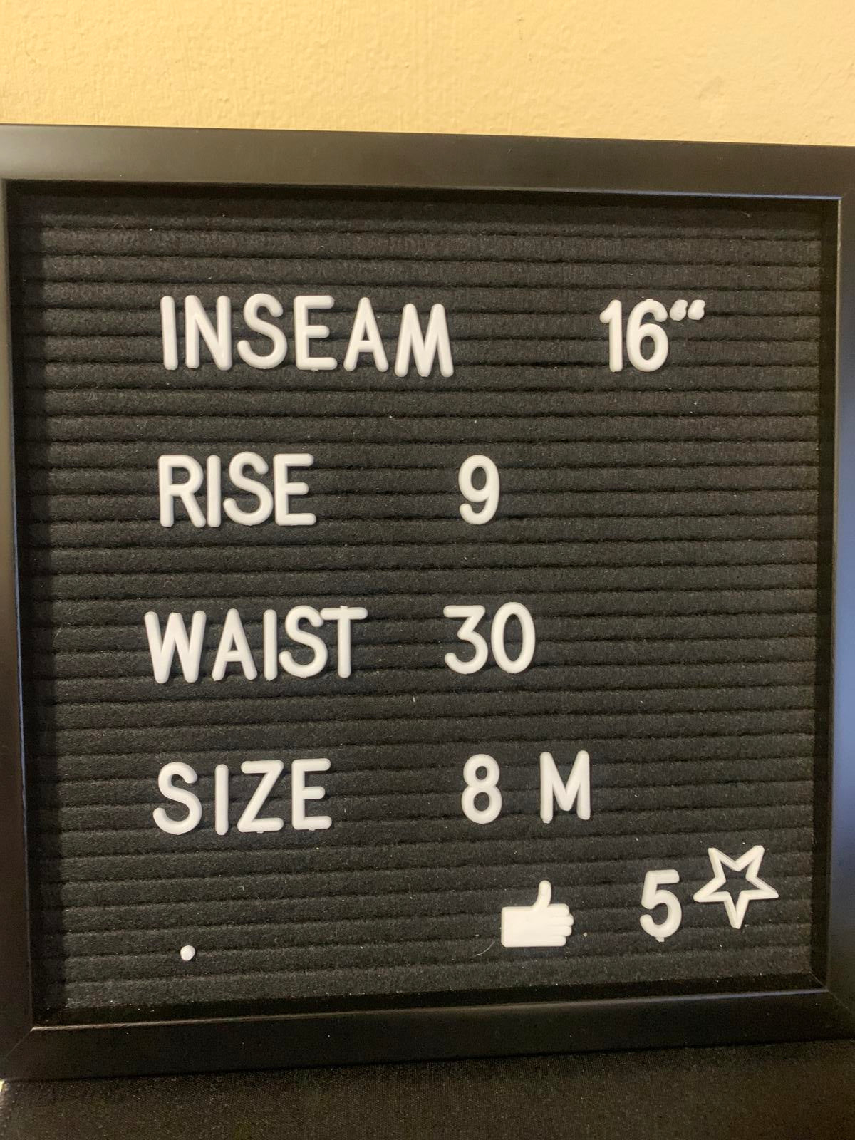 Vaqueros capri de mezclilla azul mediano Lee para mujer, talla 8, con bordado floral, 30 x 16