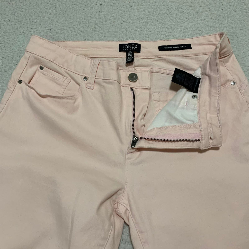 Jones New York Women's Size 10 Light Pink Madison Skinny Stretch Jeans W30.5x27L