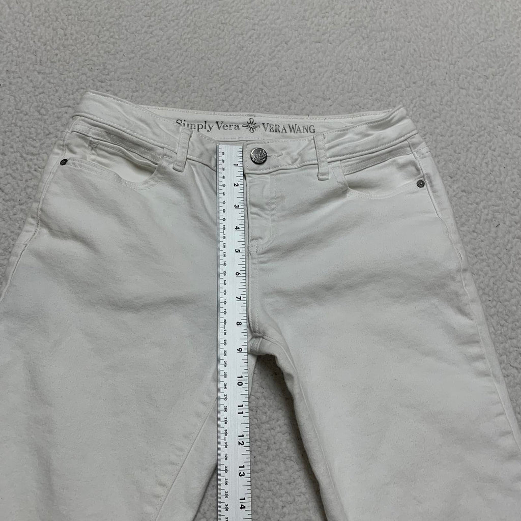 Pantalones capri blancos Simply Vera Vera Wang para mujer, talla 4