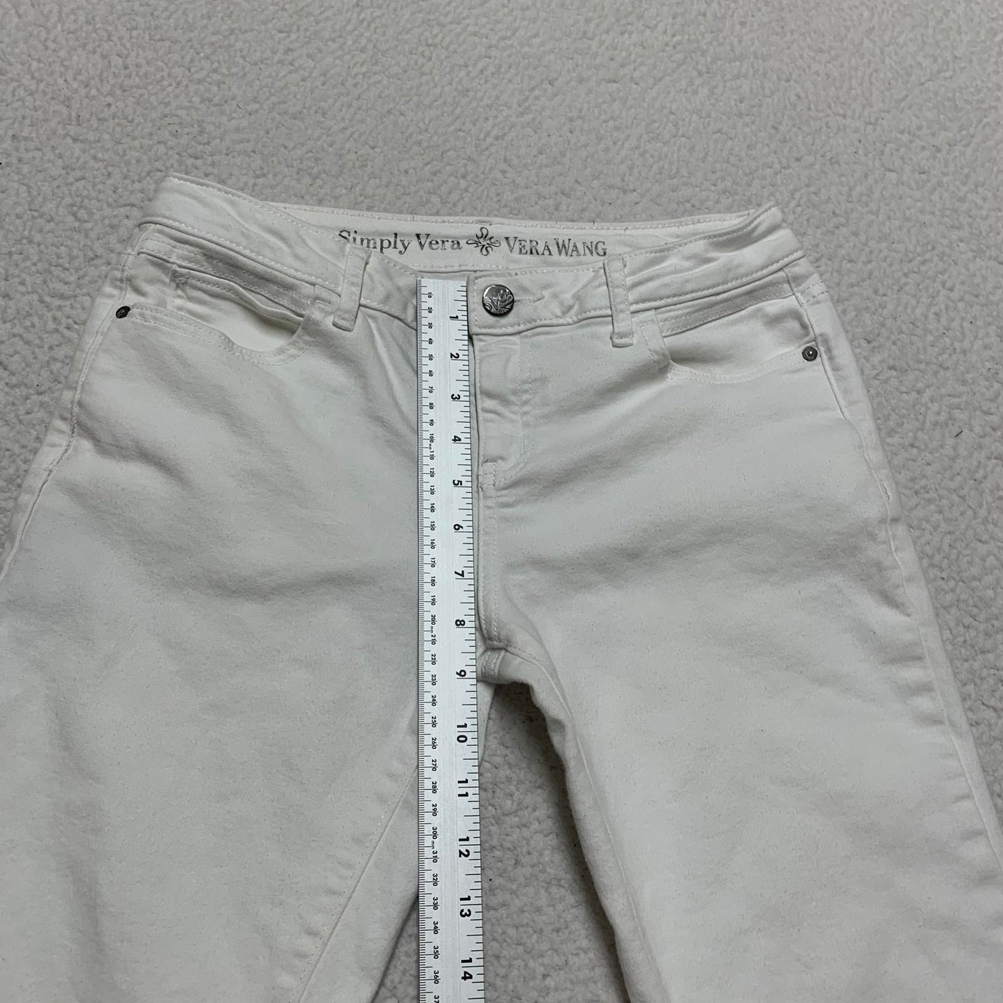 Simply Vera Vera Wang Womens Size 4 White Capri Pants