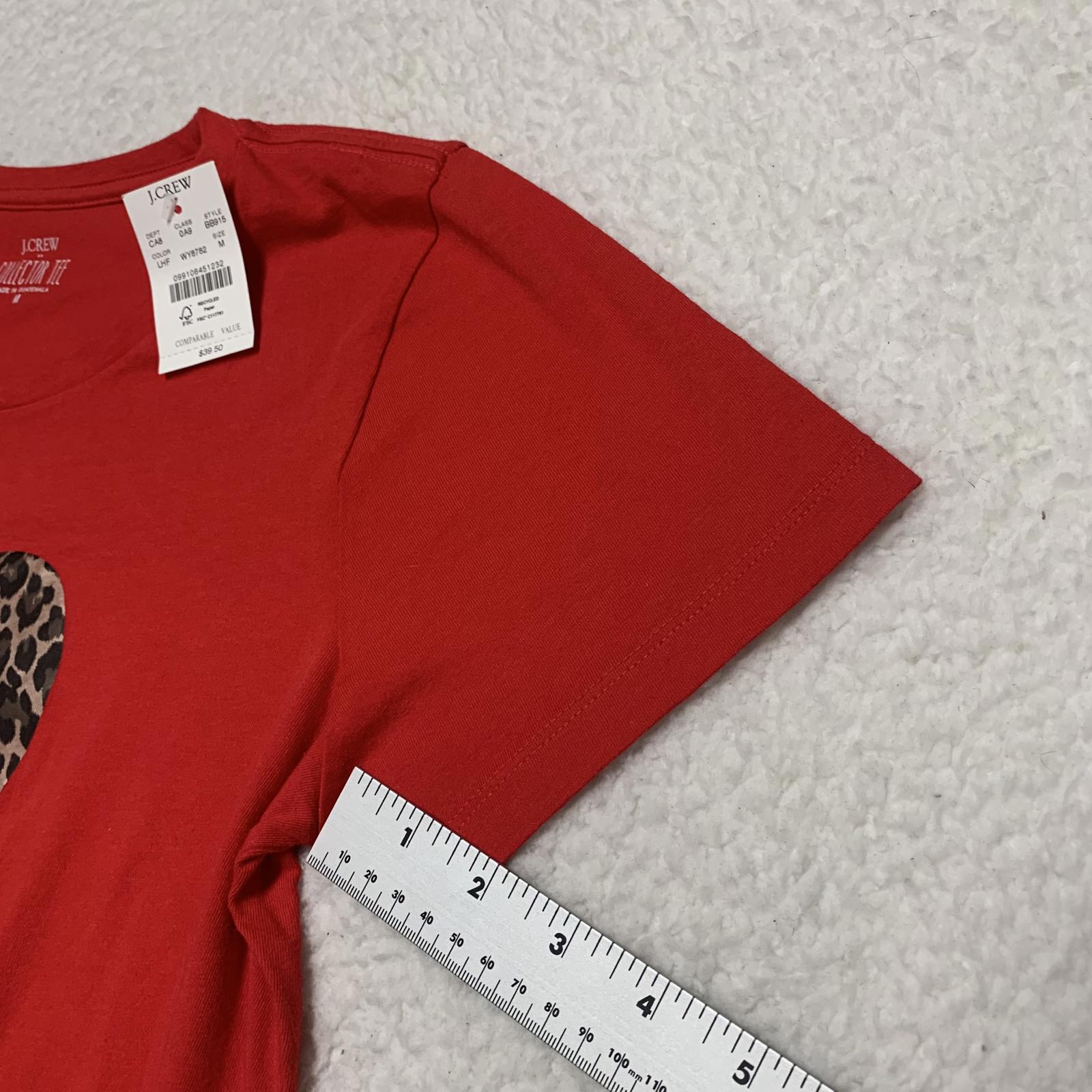 Camiseta de coleccionista con corazón de leopardo rojo de J.Crew, talla mediana para mujer