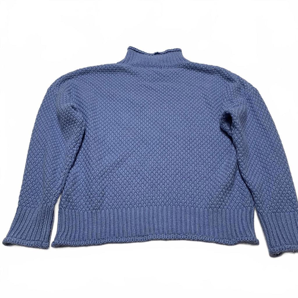 Suéter unisex azul con cuello redondo y textura para mujer