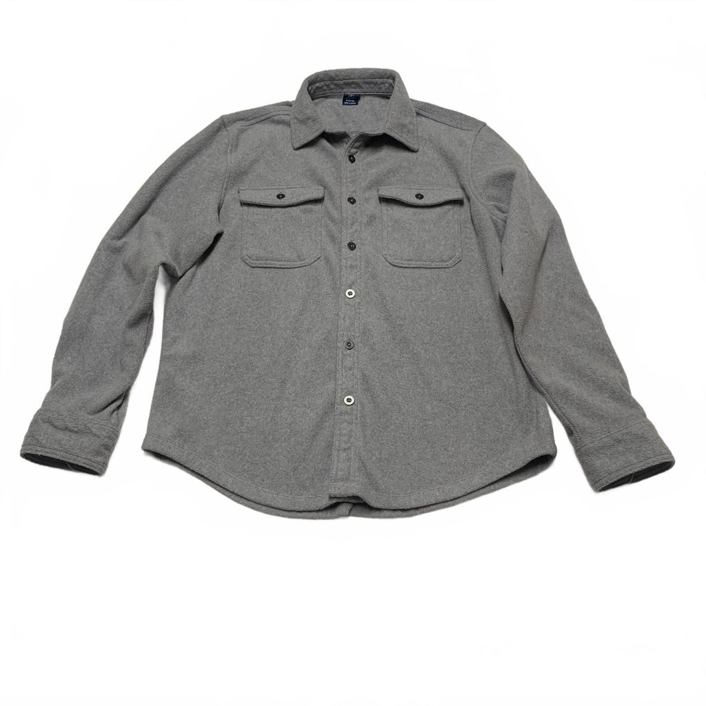 Camisa de franela abotonada gris George para hombre, talla mediana (38-40)
