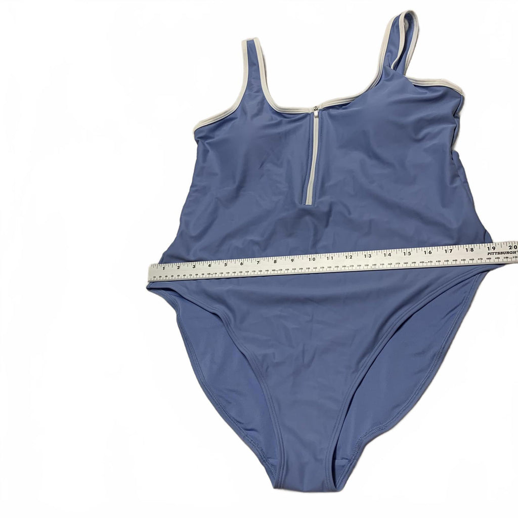 Traje de baño de una pieza azul XXL para mujer de Old Navy con cremallera frontal