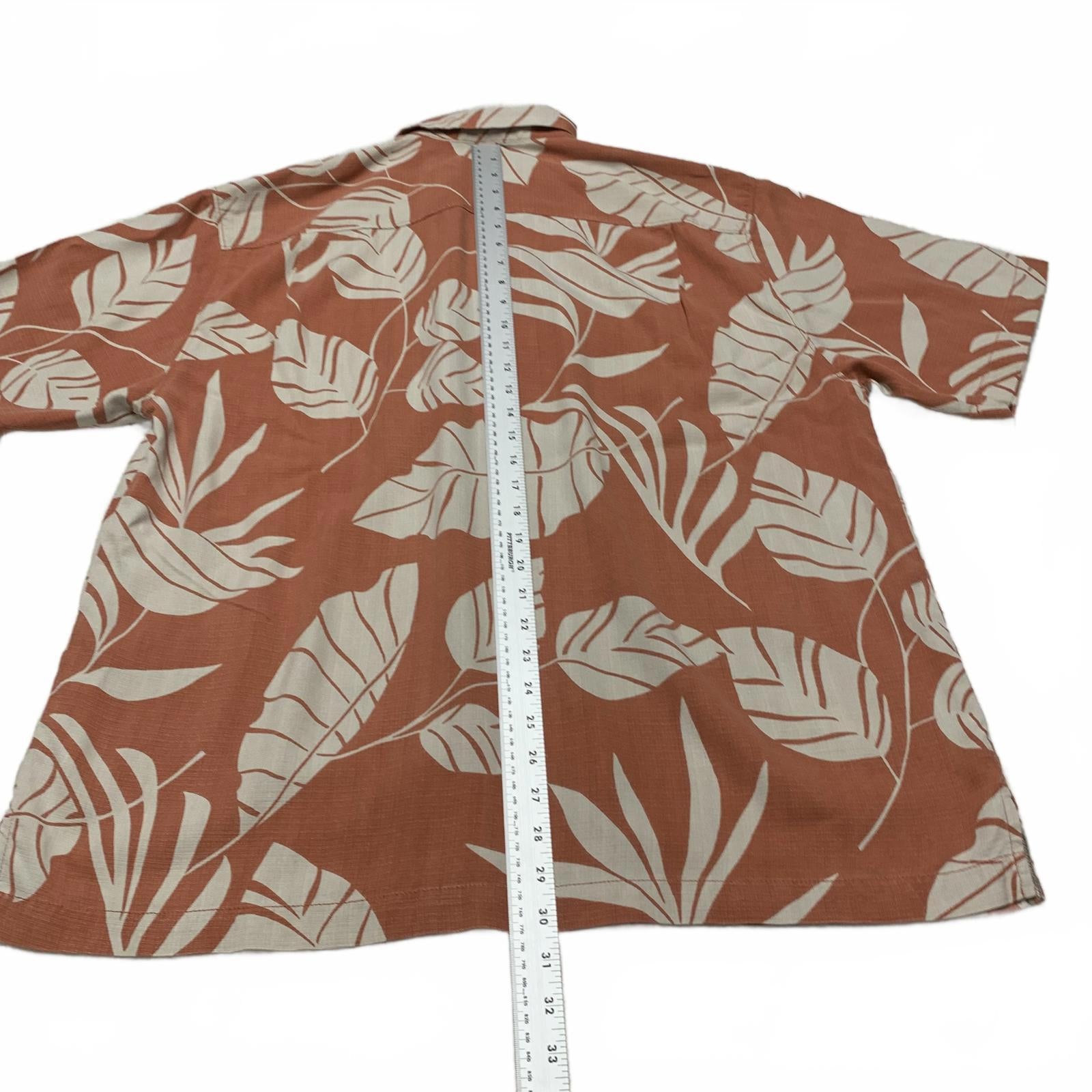 Camisa Tommy Bahama para hombre, talla L, con estampado de hojas tropicales, de seda, lista para vacaciones