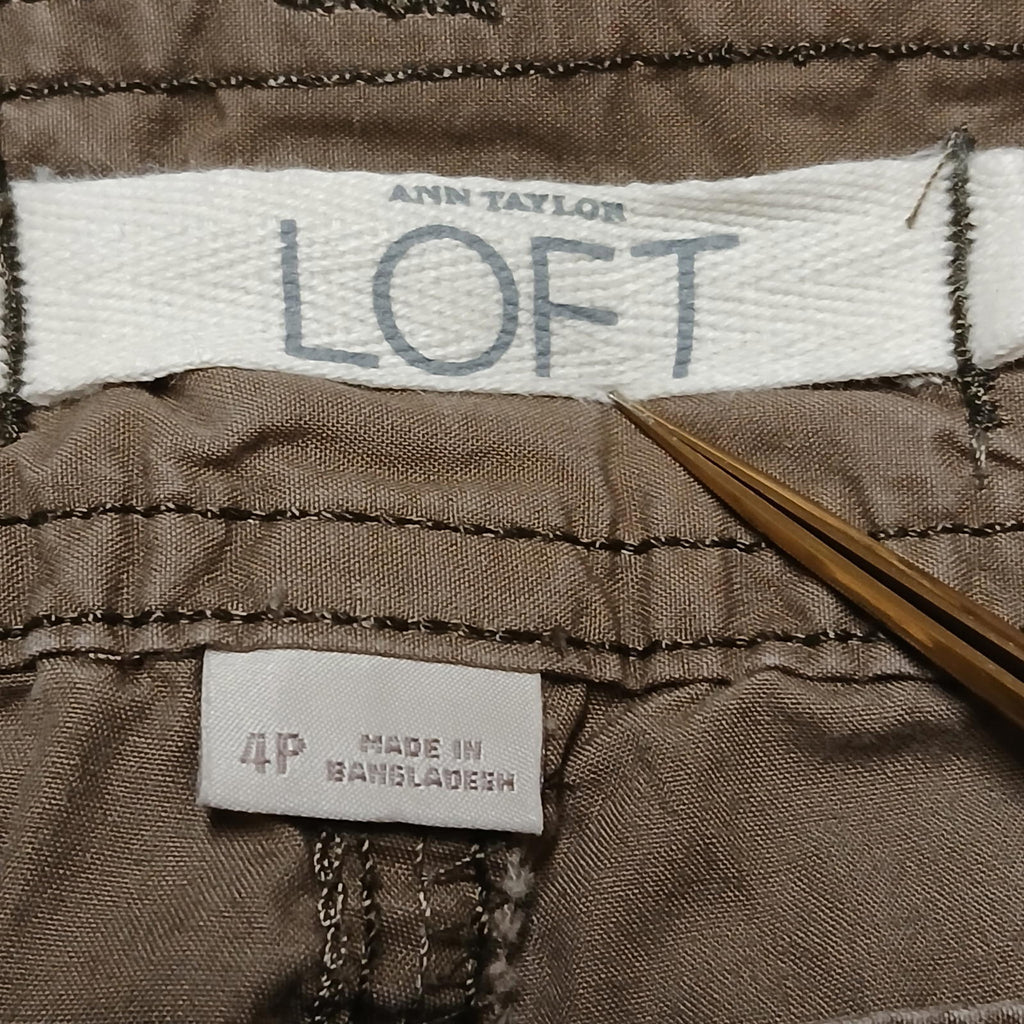 Capris cargo Ann Taylor Loft para mujer, talla 4, marrón pequeño, para aventuras de acampada al aire libre