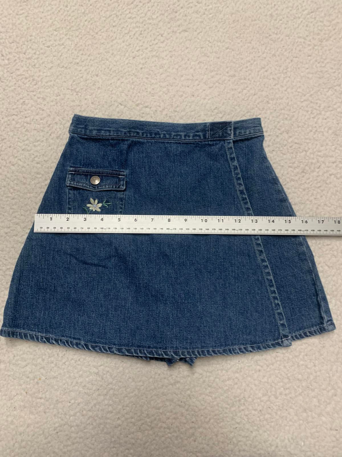 VTG OshKosh Genuine Girl Sz 14 Denim Blue  Skort Skirt Sz 14  W23.5 Cotton