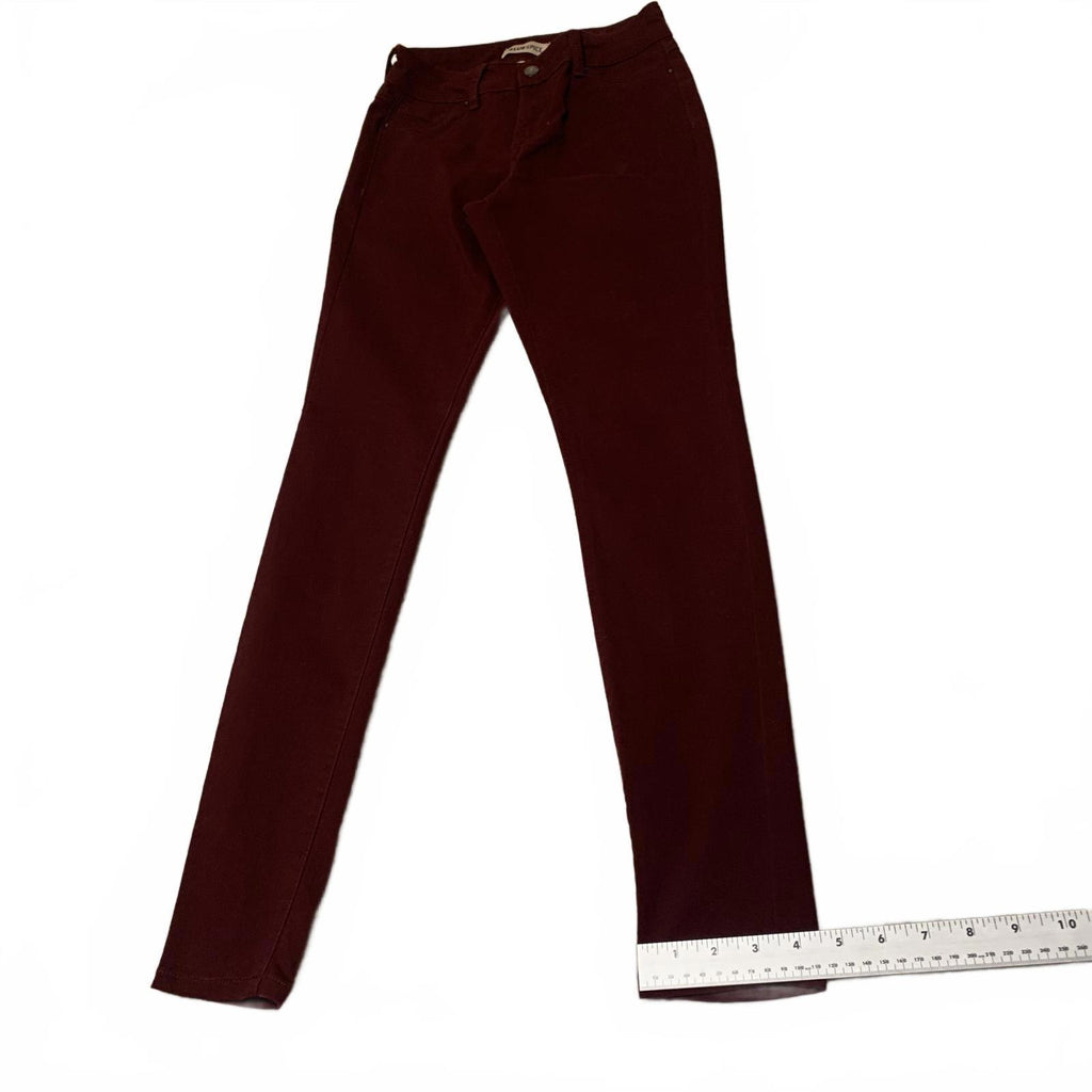 Vaqueros Blue Spice para mujer, talla 1, corte junior, elásticos, ajustados, burdeos, ancho 26 x 29,5 L