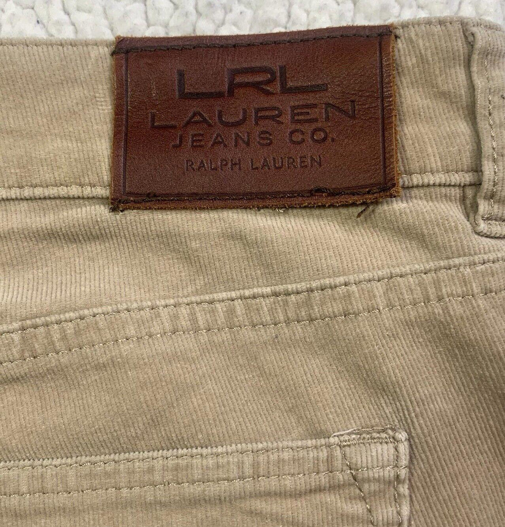 Pantalones vaqueros de pana LRL Ralph Lauren para mujer, talla 10, color tostado