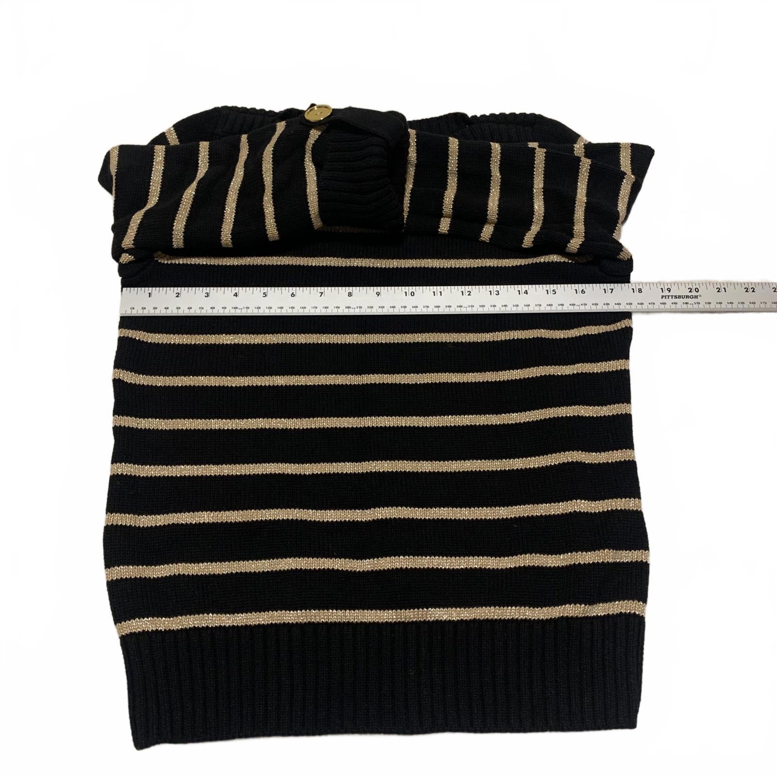 Suéter de rayas beige y negro con mangas con puños de Jones New York para mujer, talla pequeña M