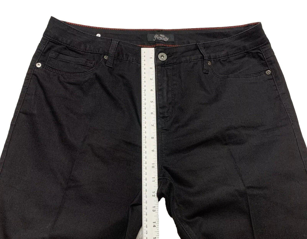 Vaqueros negros recortados Royalty By YMI para mujer, talla 16, denim elástico