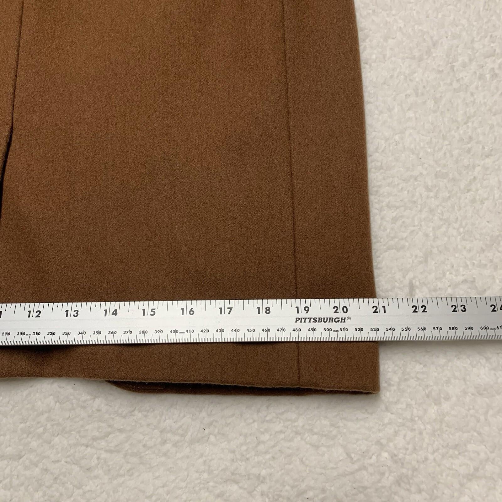 Cartonnier Wool Blazer Coat Women’s Small Brown Oversized Boyfriend 3/4 Sleeve