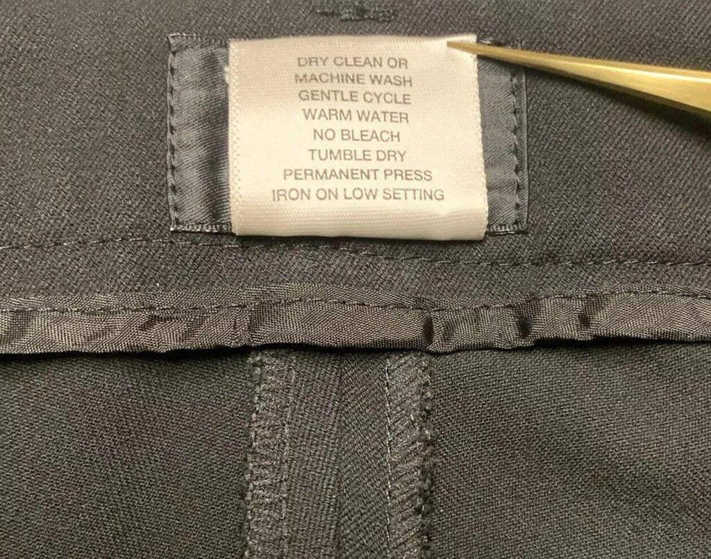 Pantalones de vestir negros Virtue para mujer, talla 12, con trabillas para cinturón y pierna ancha