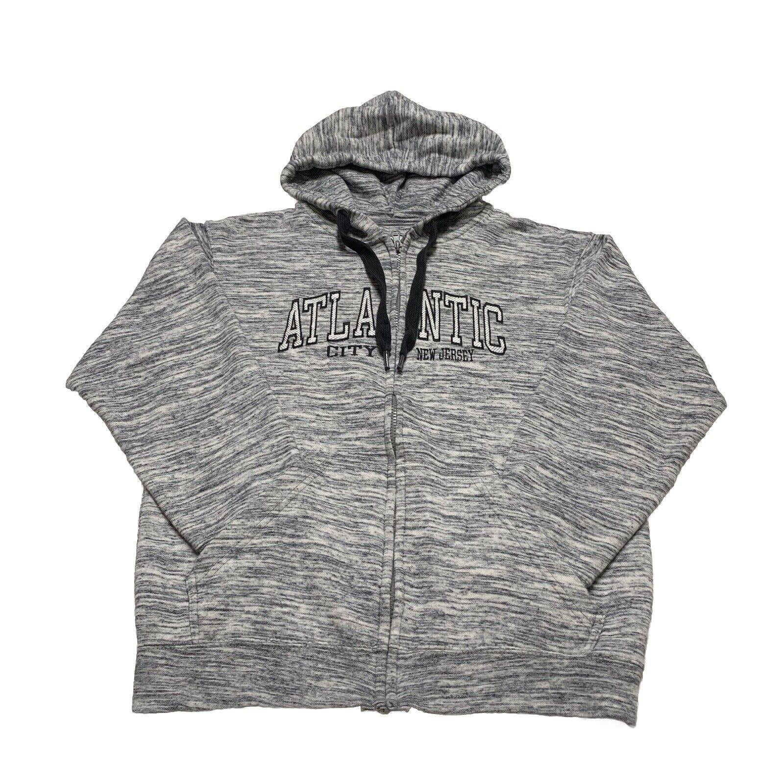 Sudadera con capucha Pacific &amp; Co Perfect, con cremallera completa, negra, blanca y pequeña, Atlantic City, NJ