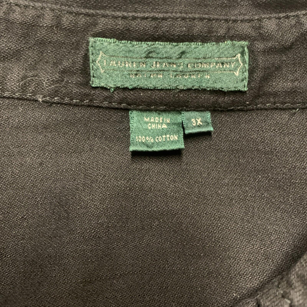 Camisa militar negra con botones 3X para hombre de Lauren Jeans Company, 100 % algodón