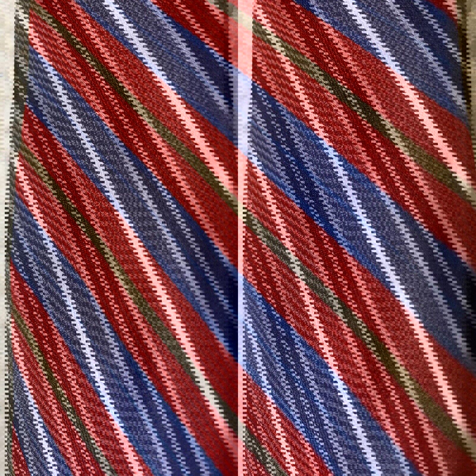 Corbata Nautica para hombre, color rojo, blanco y azul, con rayas diagonales, 100 % seda