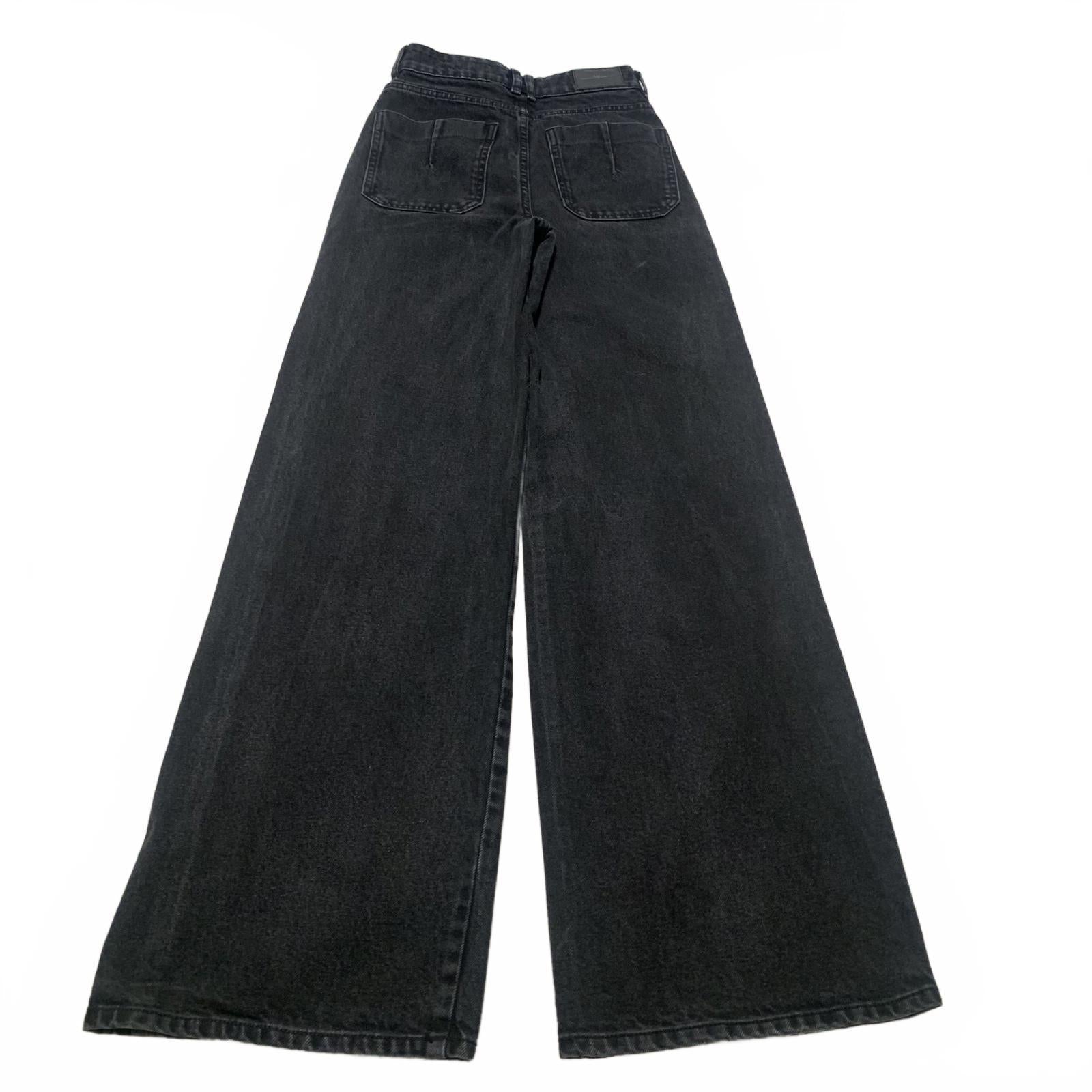 Vaqueros negros de pierna ancha Zara para mujer, talla 0, 23 x 32 (talla real)