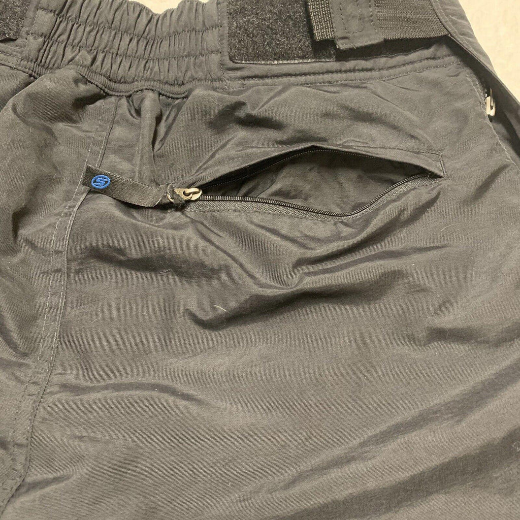 Pantalones de nieve para eslalon para hombre, talla M, nailon negro, bolsillos con cremallera en los tobillos, para esquí y snowboard Storm