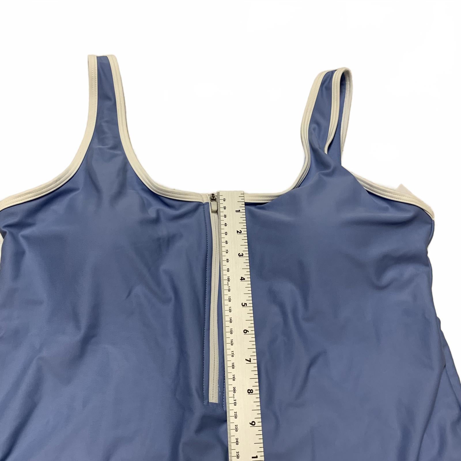 Traje de baño de una pieza azul XXL para mujer de Old Navy con cremallera frontal