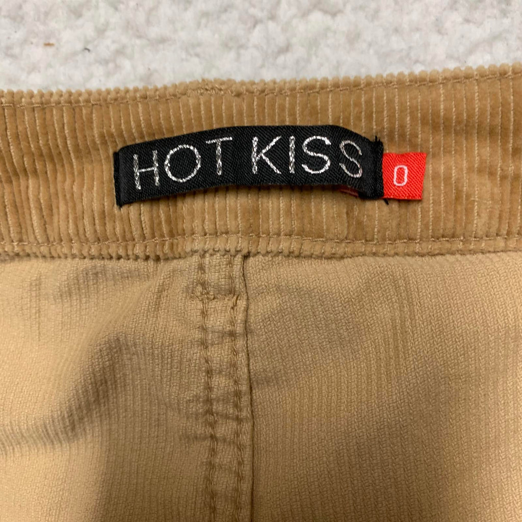 Minifalda de pana color canela Hot Kiss para mujer, talla 0