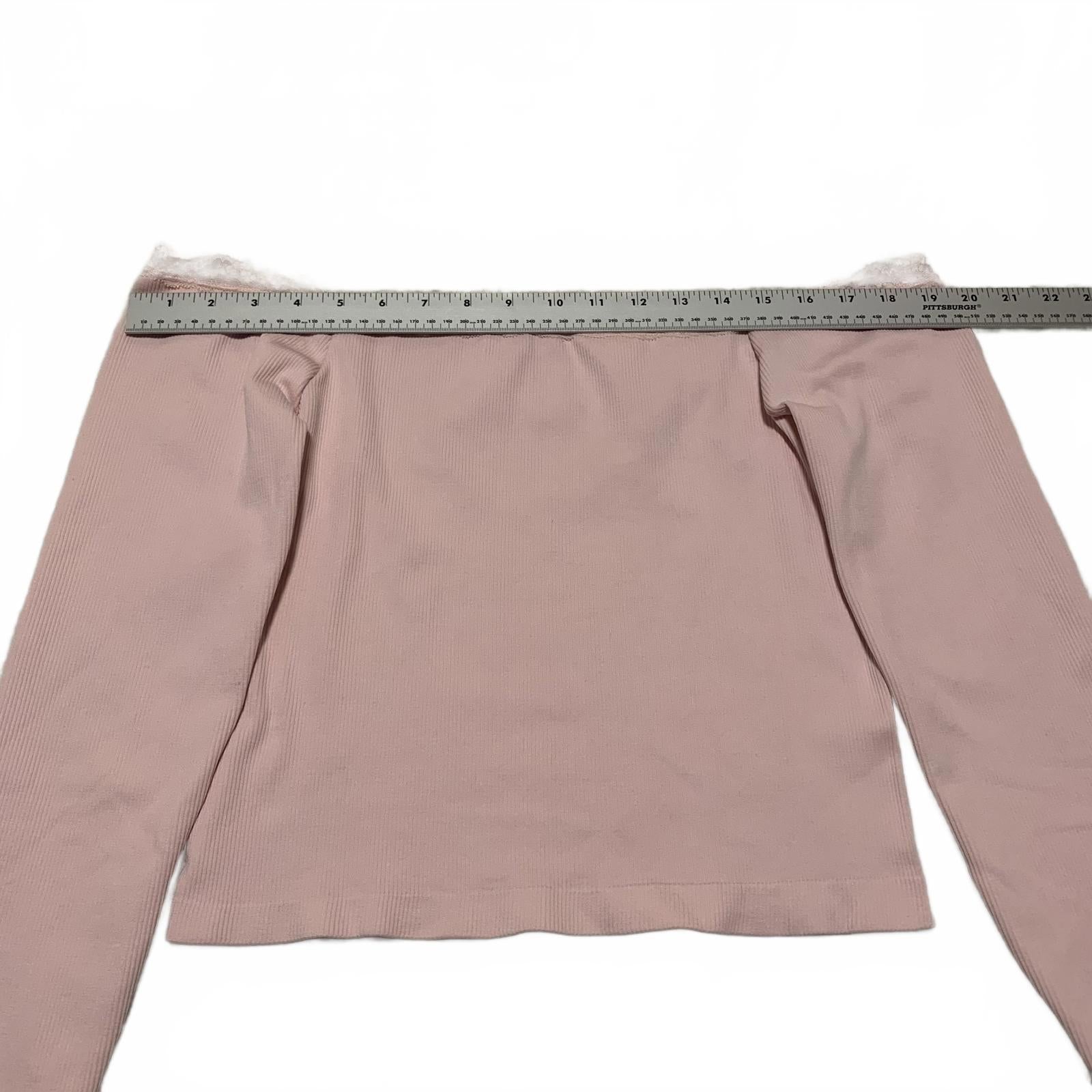 Top rosa de manga larga con hombros descubiertos para mujer, talla XL, de Charlotte Russe