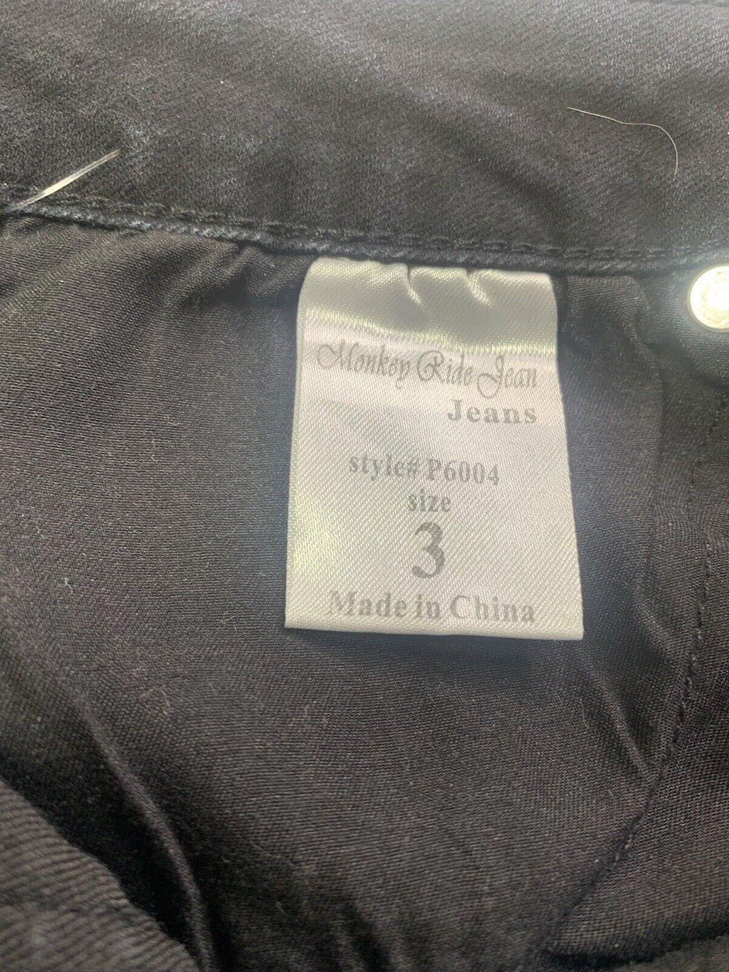 Pantalones vaqueros Monkey Ride Juniors Talla 3/29 Negros Ajustados Desgastados