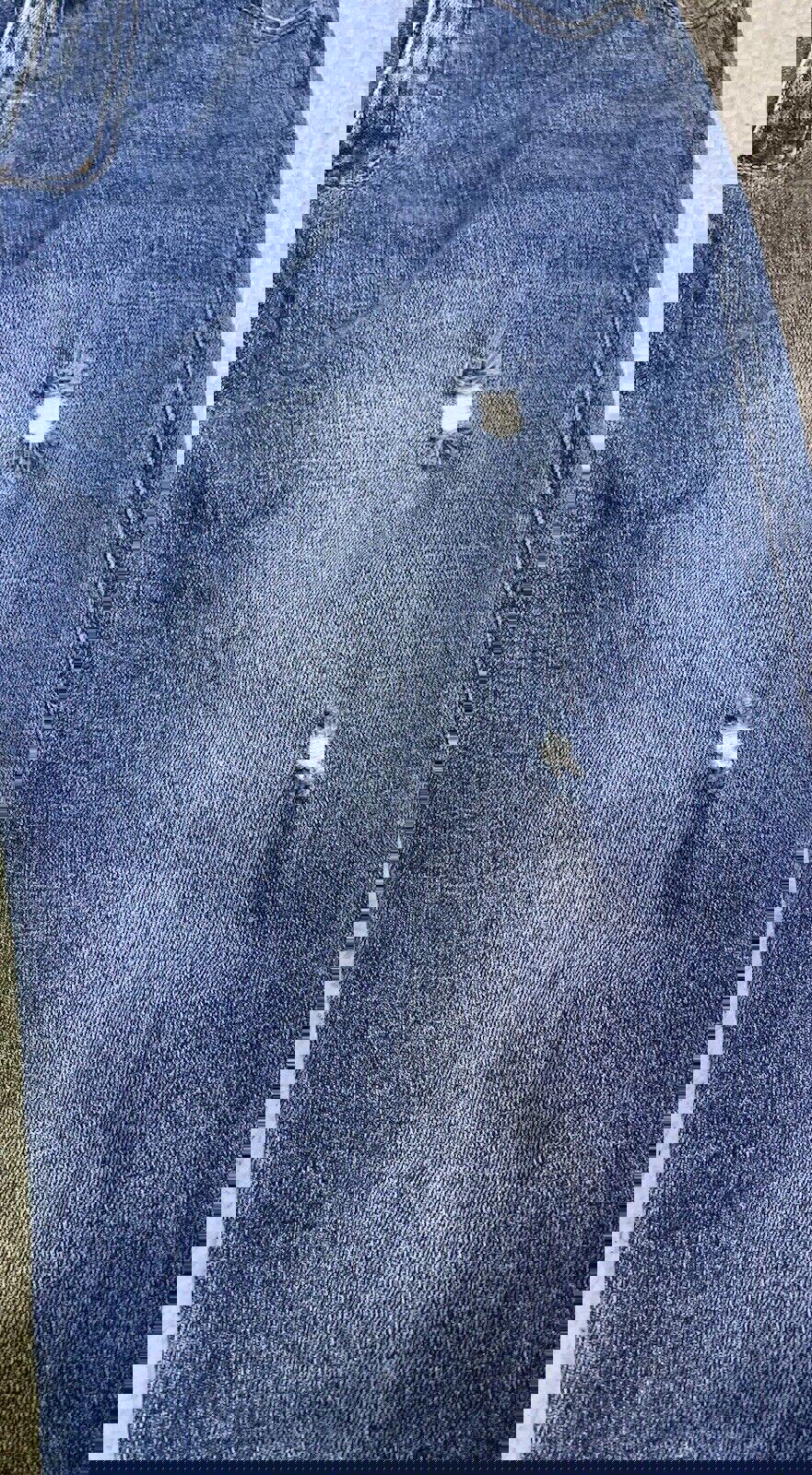 Jeans Kancan para mujer, talla 13.30, azul, desgastado, pierna recta