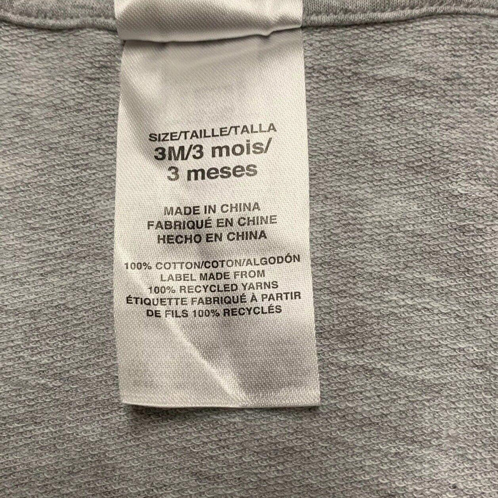 Sudadera con capucha y cremallera completa de Adidas para bebé, talla 3 meses, color gris jaspeado