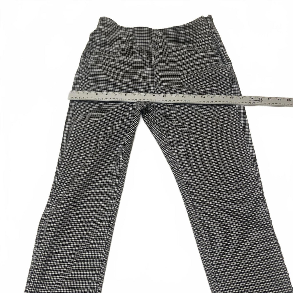 Pantalones de vestir LOFT para mujer, talla 8, estampado a cuadros blanco y negro, ajustados y con curvas