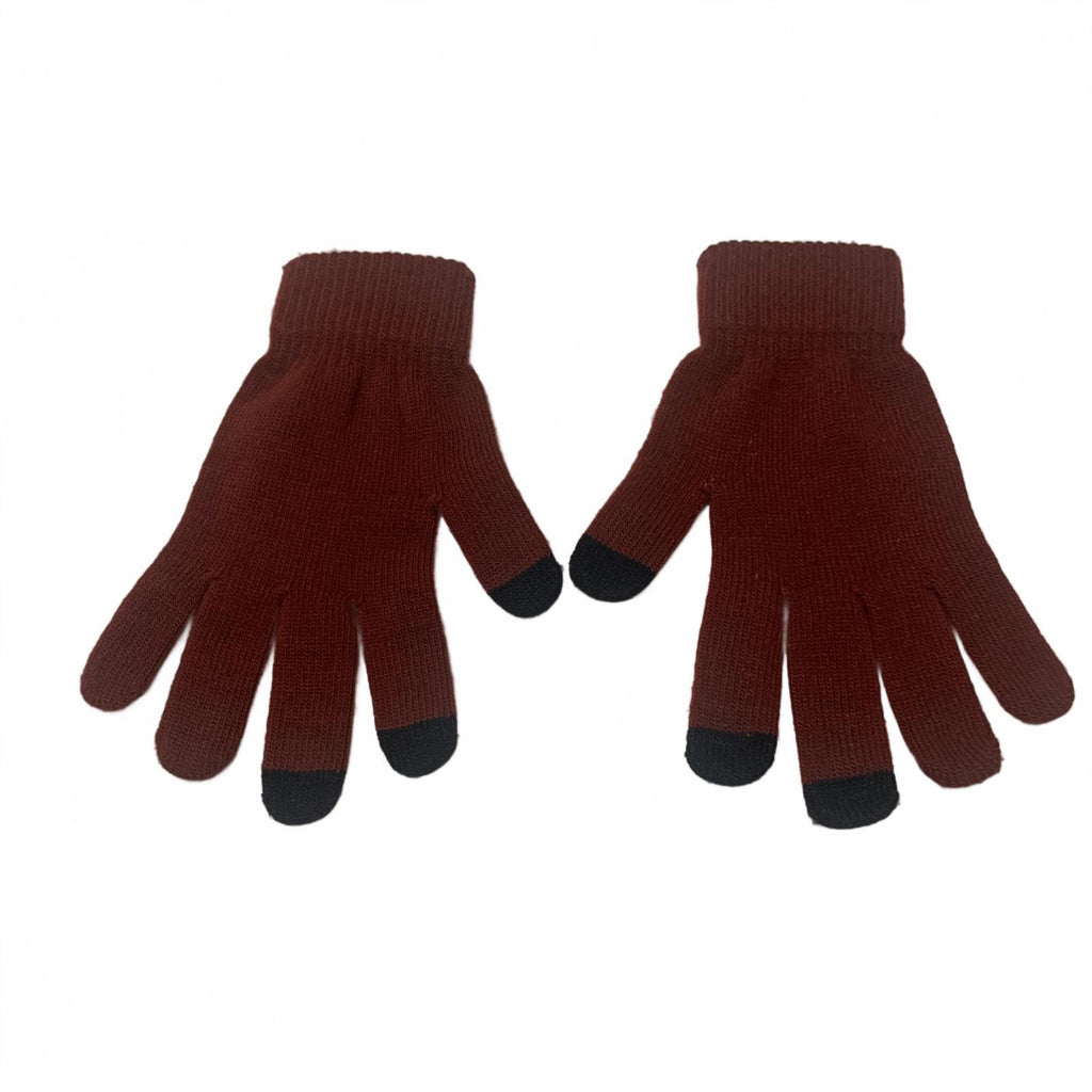 Conjunto de gorro, bufanda y guantes de punto para invierno, color burdeos y azul marino, forro de piel sintética OSFA