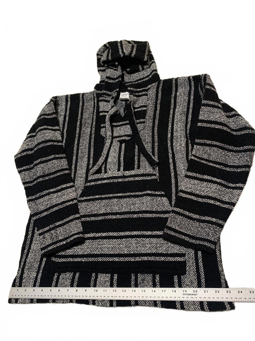 La Montaña Especial Sudadera con capucha a rayas blancas y negras talla XL para hombre, México