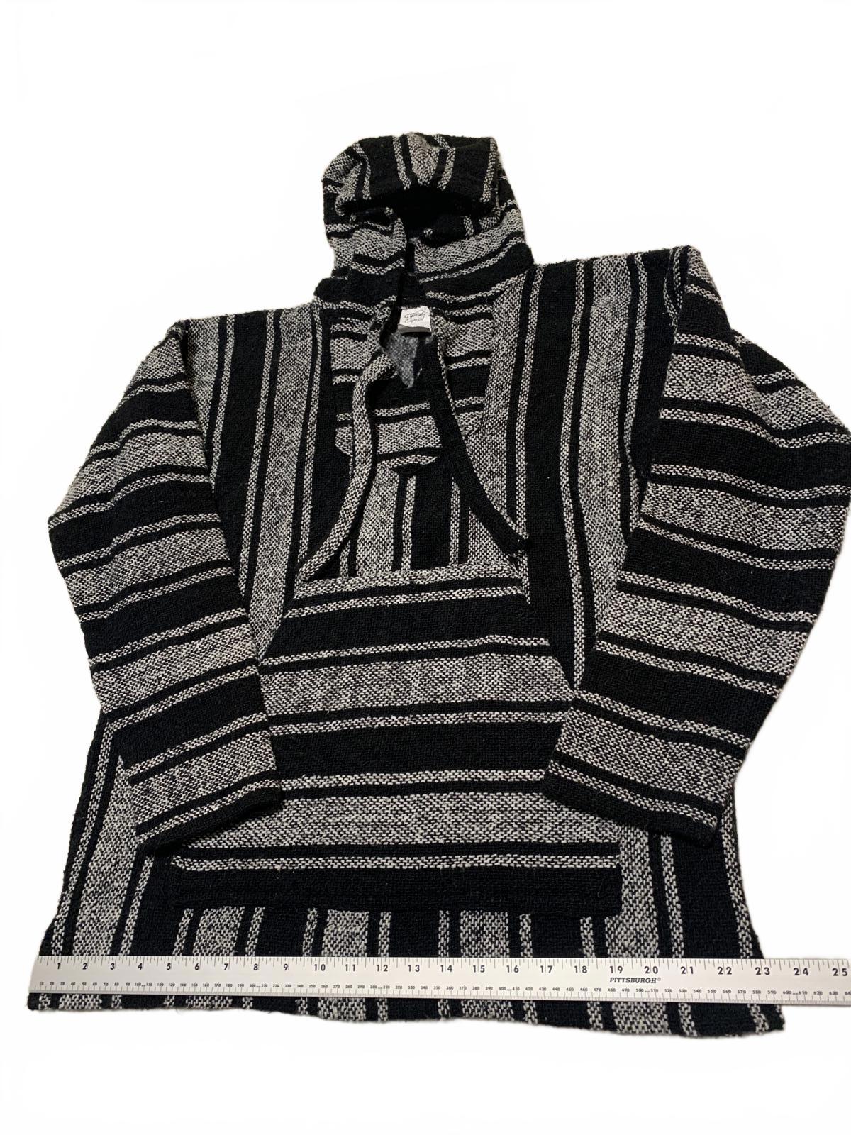 La Montaña Especial Sudadera con capucha a rayas blancas y negras talla XL para hombre, México