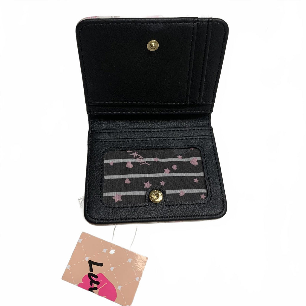 Cartera plegable con broche de 8,5 x 10 cm para niña con estampado floral blanco pastel de LB Money