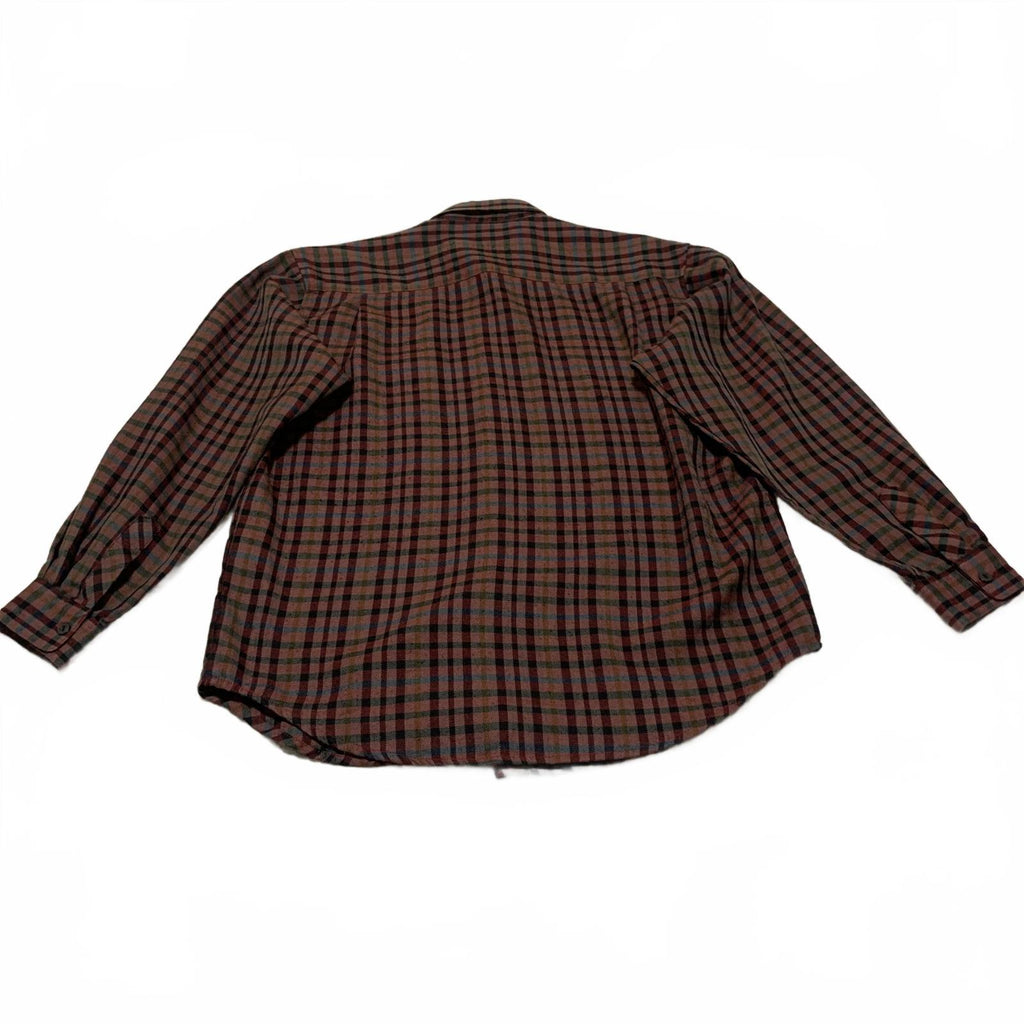 PAT Korea Rhino Men’s Size L Red Black Plaid Long Sleeve Button Up Shirt