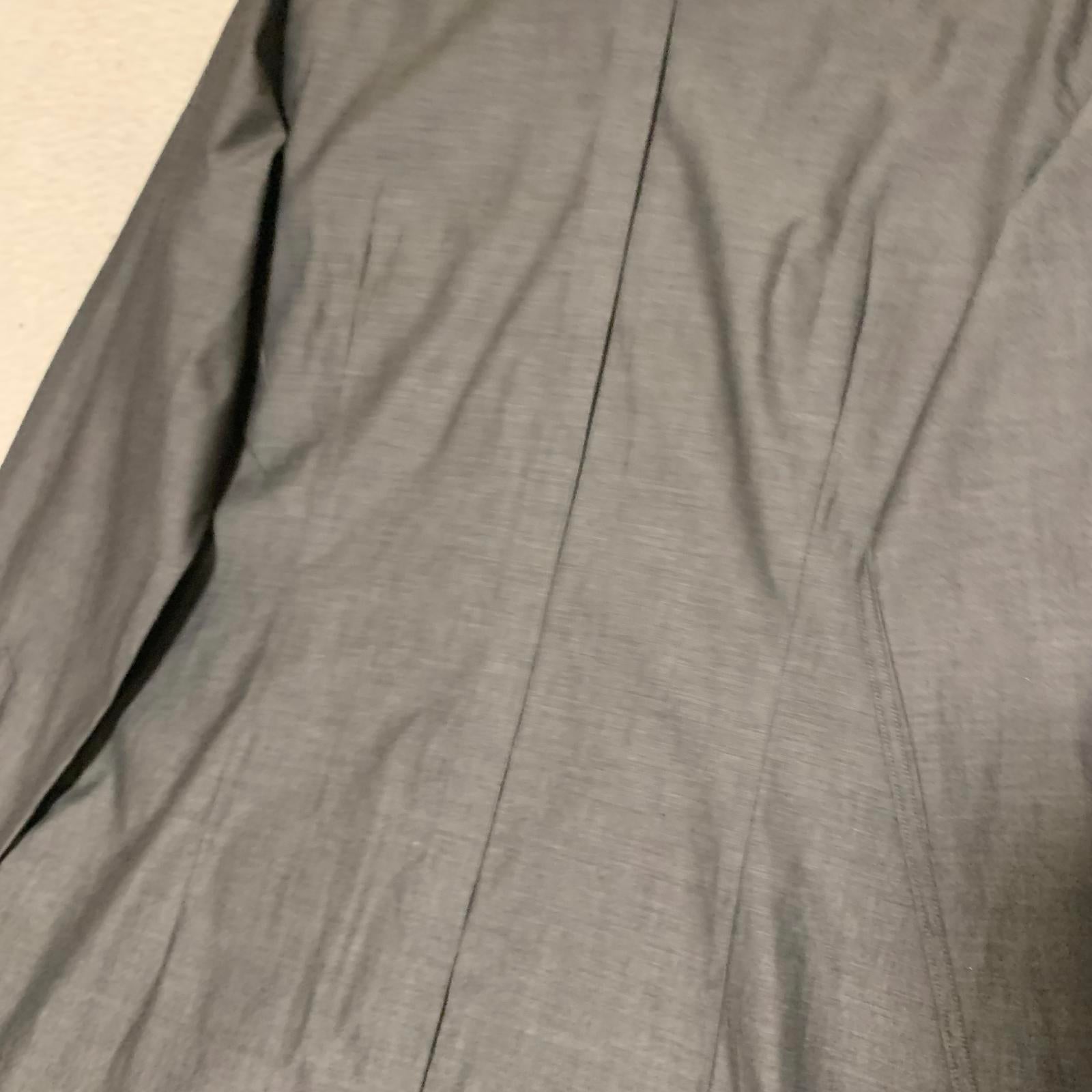 Camisa informal de manga larga para hombre, estilo occidental, color gris, talla mediana 15-15 1/2