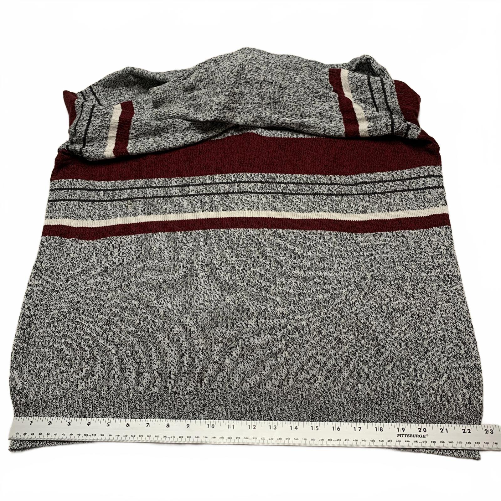 Suéter de algodón a rayas burdeos gris XL para hombre de Croft &amp; Barrow