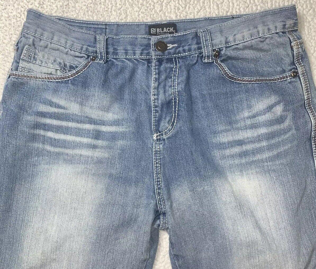 Bota vaquera negra premium azul para hombre talla 34/30