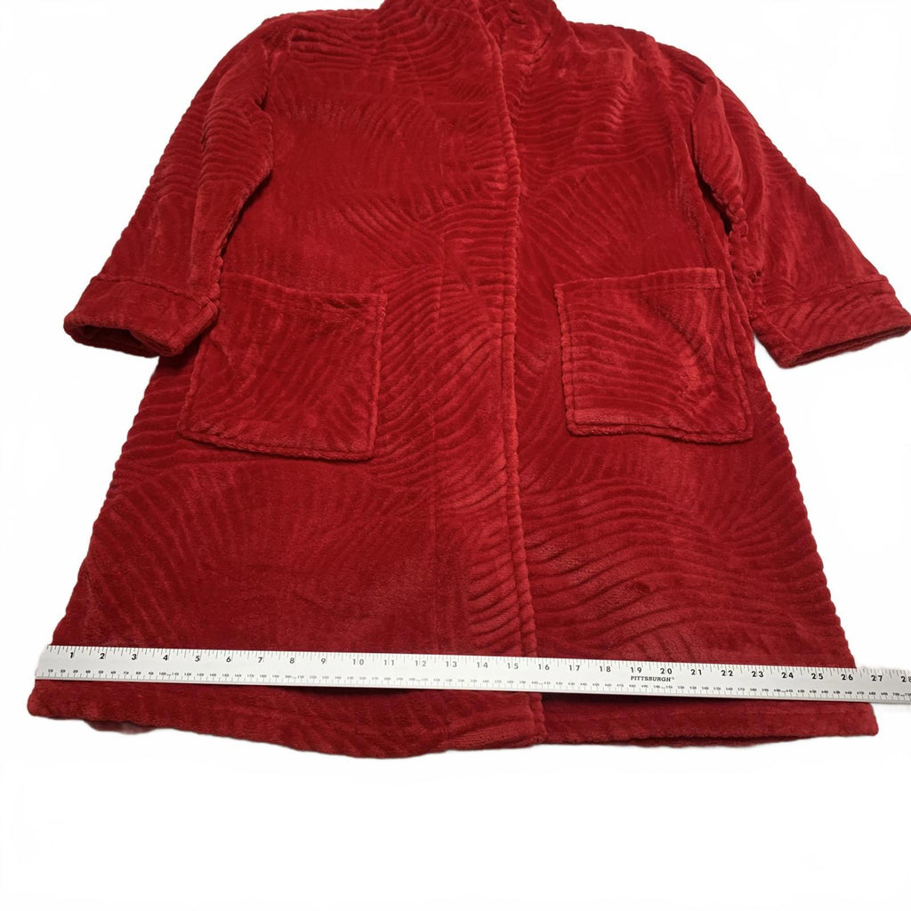Bata de polar roja Charter Club Intimates para mujer, talla M/L