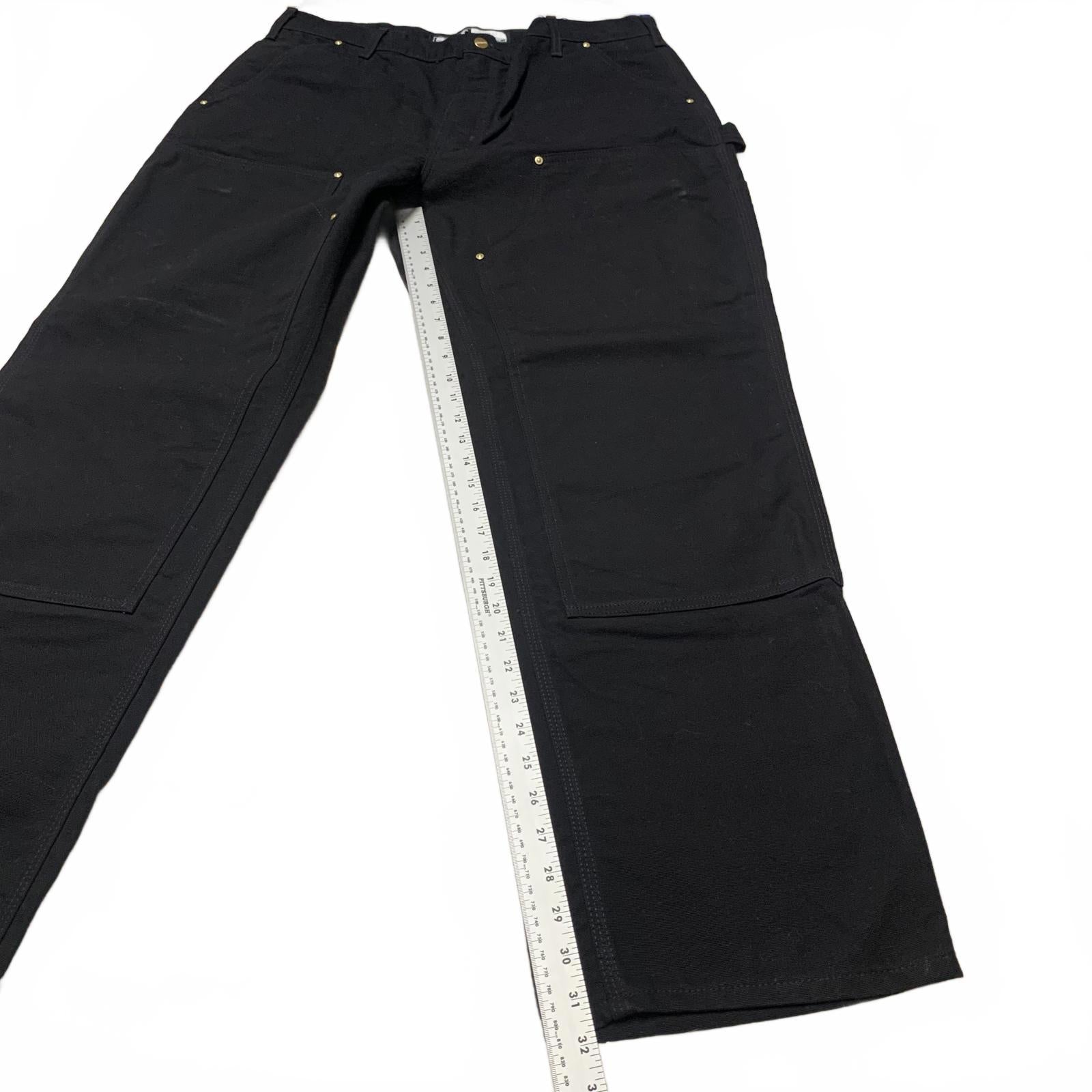Pantalones Carhartt para hombre, talla 38x32, negros, holgados, con doble rodilla, para trabajo, EE. UU.