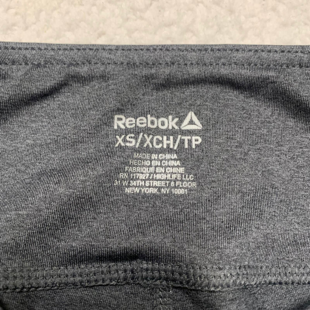 Leggings deportivos Reebok para mujer, talla XS, color gris y negro