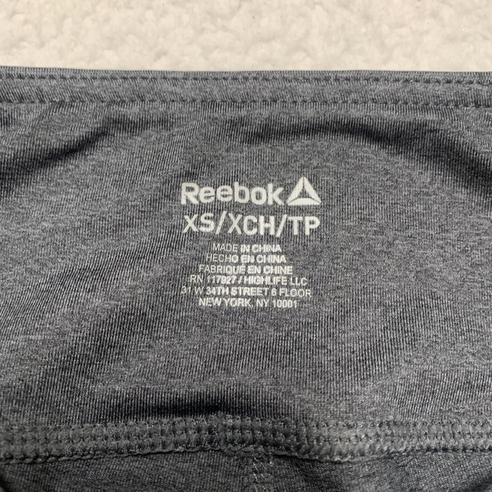 Leggings deportivos Reebok para mujer, talla XS, color gris y negro