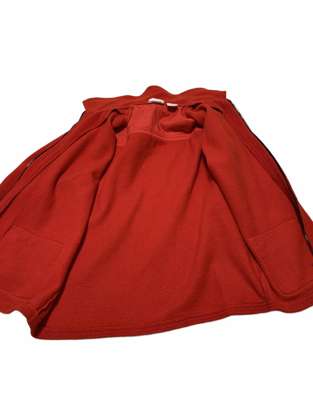 Chaqueta polar roja con cremallera y bolsillos, talla pequeña, para mujer, de la colección Willi Smith