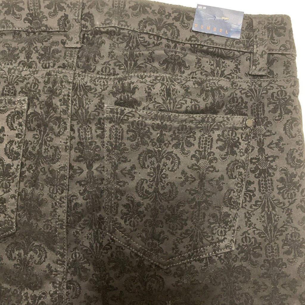 Pantalones vaqueros suaves ajustados de Lord &amp; Taylor Tinsel para mujer, talla 29, color negro