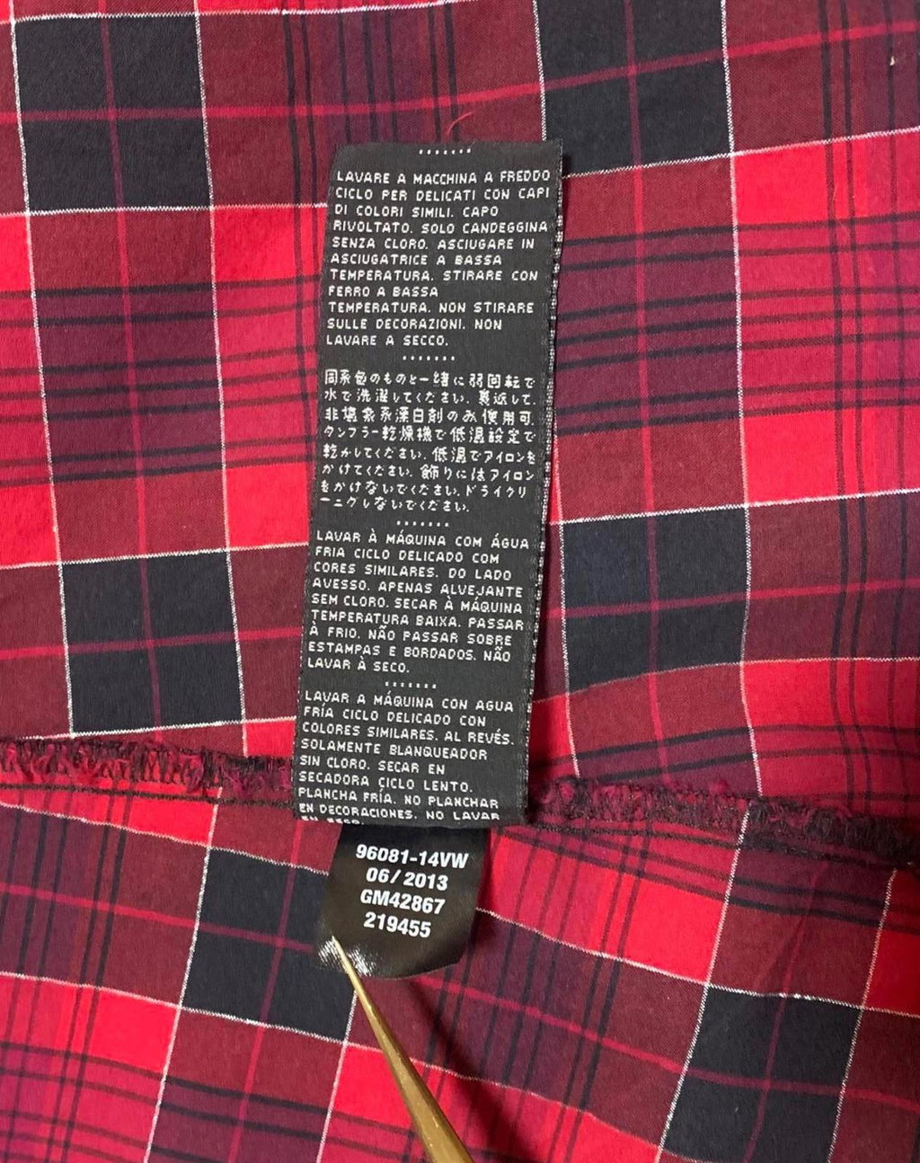 Harley Davidson Red Plaid Flannel Shirt Corset Back L