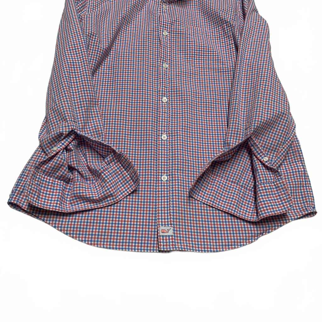 Camisa con botones Murray de corte entallado a cuadros rojos y azules grandes para hombre de Vineyard Vines
